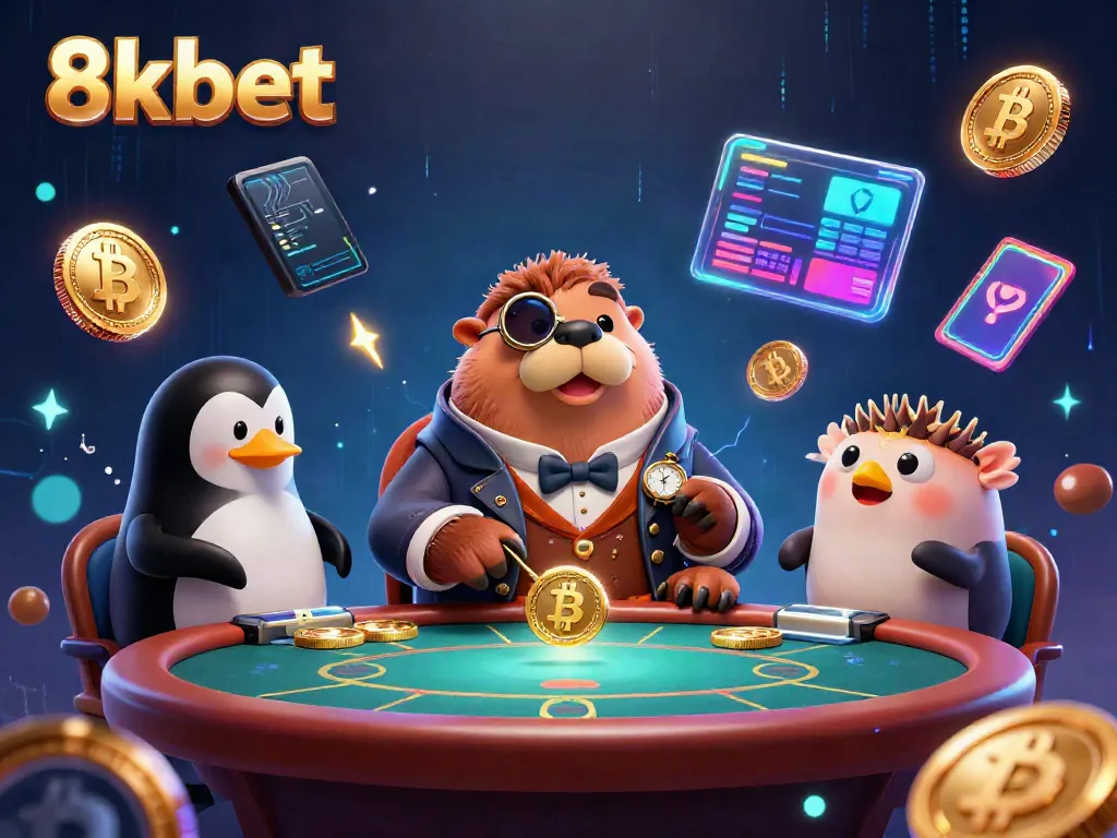 Experience 8xbet with a lively underwater poker game featuring fun characters and electric energy.