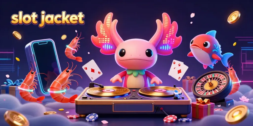 Experience the thrill of winning in a vibrant slot jackpot scene featuring lively characters and dynamic game elements.