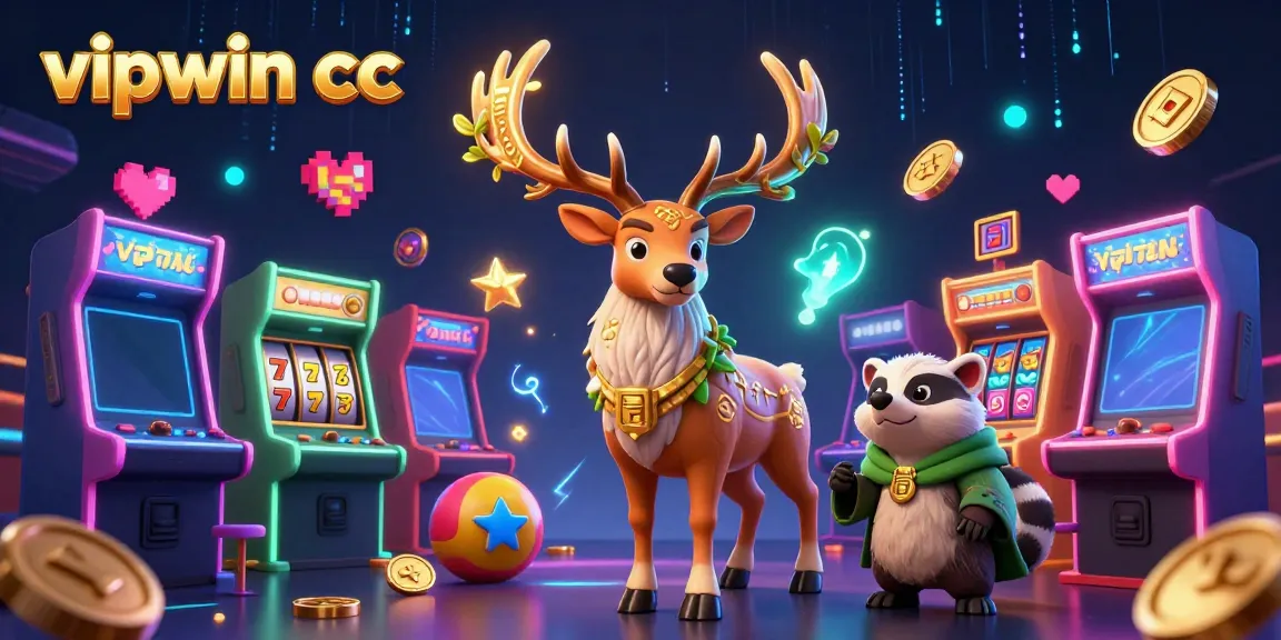 Engage with exciting slot games at vipwin cc, showcasing vibrant 3D characters and dynamic casino elements.